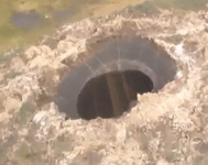 Giant sink hole in Russia
