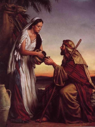 Rebekah and Eliezer at the well